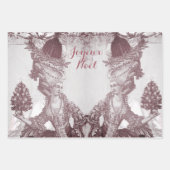 Französische Eleganz Marie Antoinette Joyeux Weihn Geschenkpapier Set (Vorderseite)