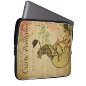 Französische Ephemera Postcard Frog Riding Bicycle Laptopschutzhülle (Vorne Rechts)