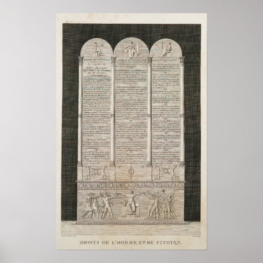 Französische Erklärung der Menschenrechte Poster (Vorne)