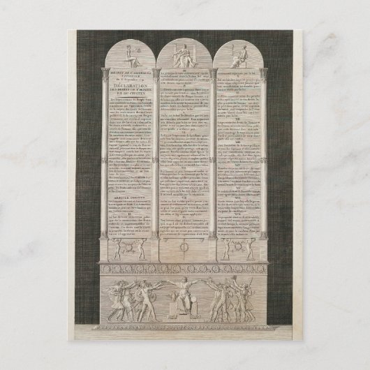 Französische Erklärung der Menschenrechte Postkarte (Vorderseite)