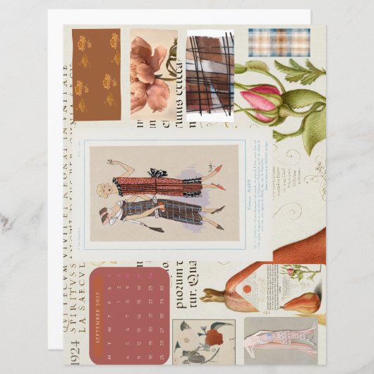 Französische Fashion Plate Calendar Stationery der (Vorne/Hinten)