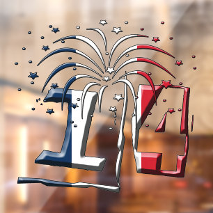 Französische Flagge 14 Juli Quatorze Juillet Basti Fensteraufkleber