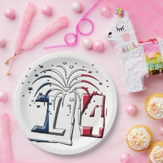 Französische Flagge 14 Juli Quatorze Juillet Basti Pappteller (Party)