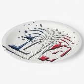 Französische Flagge 14 Juli Quatorze Juillet Basti Pappteller (Schrägansicht)