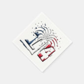 Französische Flagge 14 Juli Quatorze Juillet Basti Serviette (Ecke)