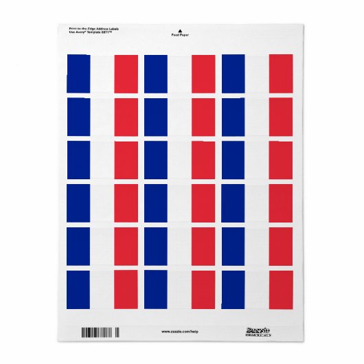 Französische Flagge Adressaufkleber (Vorne)