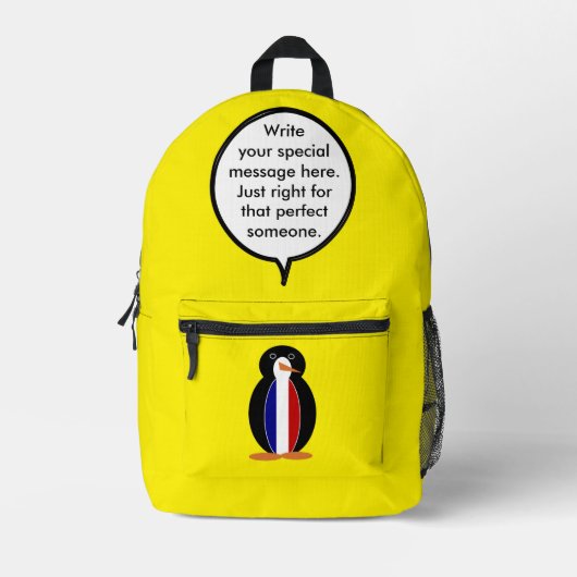 Französische Flagge als Vortragende Frau Penguin P Bedruckter Rucksack (Vorderseite)