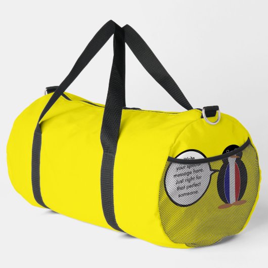 Französische Flagge als Vortragende Frau Penguin P Duffle Bag (Rechte Ecke)