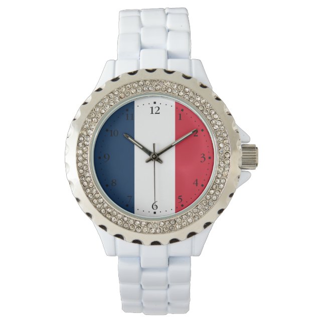 Französische Flagge Armbanduhr (Vorderseite)