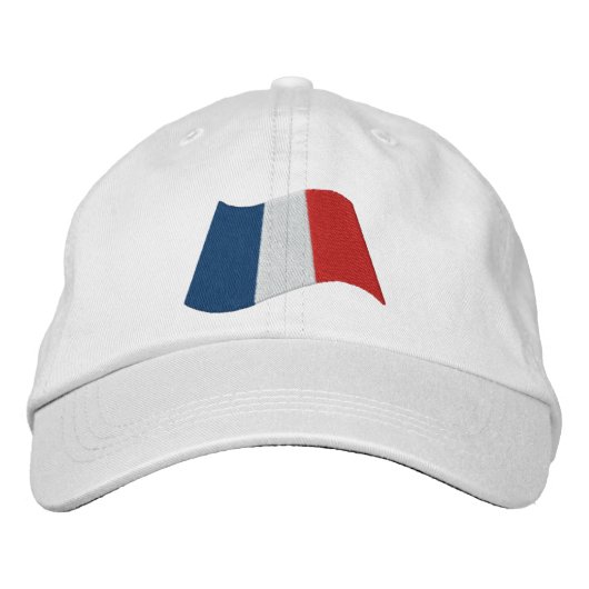 Französische Flagge Bestickte Baseballkappe (Vorderseite)