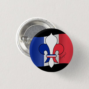 Französische Flagge & Bonjour Frankreich, Lily Mod Button