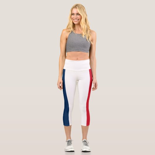 Französische Flagge Capri Leggings (Vorderseite)