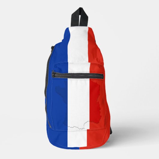 Französische Flagge Crossbody Bag (Vorderseite)