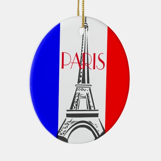 Französische Flagge des Paris Eiffel Tower Keramik Ornament (Rechts)