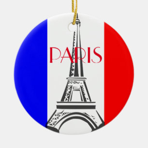Französische Flagge des Paris Eiffel Tower Keramik Ornament