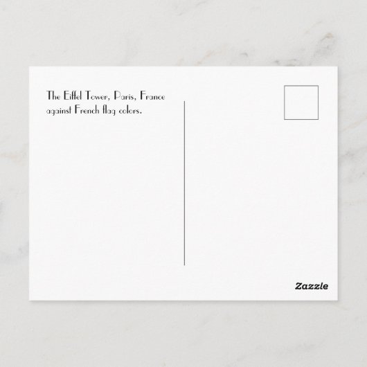 Französische Flagge des Paris Eiffel Tower Postkarte (Rückseite)