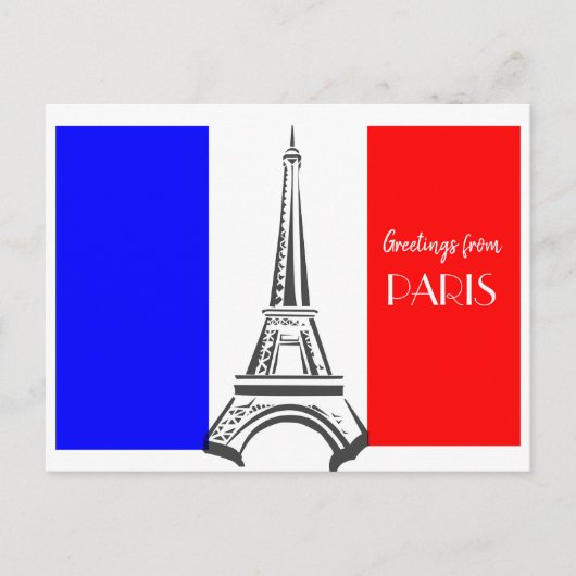 Französische Flagge des Paris Eiffel Tower Postkarte (Vorderseite)