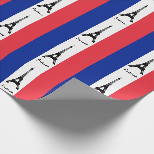 Französische Flagge, Eiffel & Frankreich Gaben/Spo Geschenkpapier (Ecke)