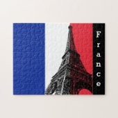 Französische Flagge & Eiffelturm - Frankreich Puzzle (Horizontal)