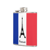 Französische Flagge & Eiffelturm - Frankreich / Sp Flachmann (Links)