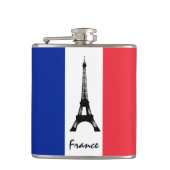 Französische Flagge & Eiffelturm - Frankreich / Sp Flachmann (Vorderseite)