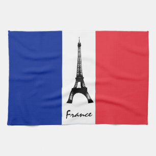 Französische Flagge & Eiffelturm - Frankreich / Sp Geschirrtuch