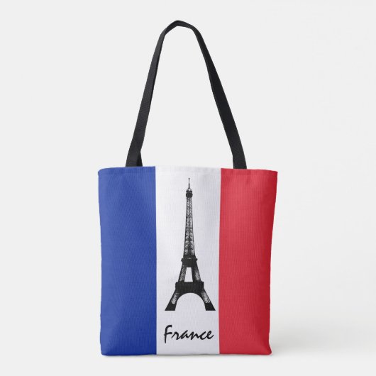 Französische Flagge & Eiffelturm - Frankreich / Sp Tasche (Rückseite)