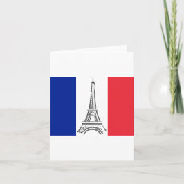 Französische Flagge Eiffelturm Paris Note Card Karte