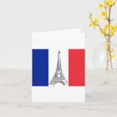 Französische Flagge Eiffelturm Paris Note Card Karte (Gelbe Blume)
