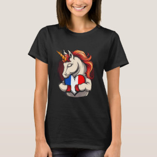 Französische Flagge Einhorn Französisch Roots Fran T-Shirt