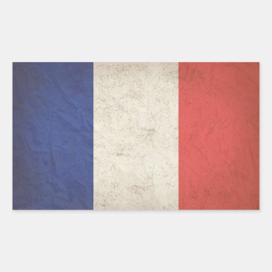 Französische Flagge erschüttert Rechteckiger Aufkleber (Vorderseite)