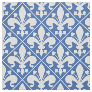 Französische Flagge Fleur de Lys Blue und weiß Stoff