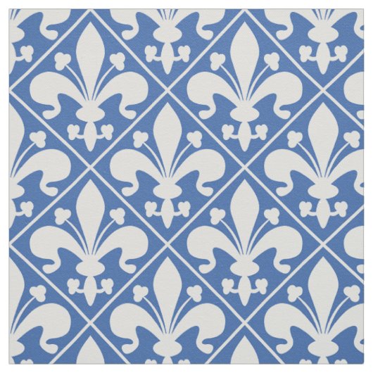 Französische Flagge Fleur de Lys Blue und weiß Stoff (Muster)