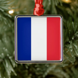 Französische Flagge (Frankreich) Keramik Ornament Aus Metall
