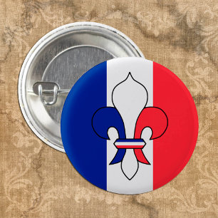 Französische Flagge & Frankreich, Lily - Flohmode Button