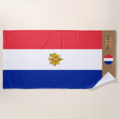 Französische Flagge / Frankreich mit Monogramm / S Strandtuch (Vorderseite)