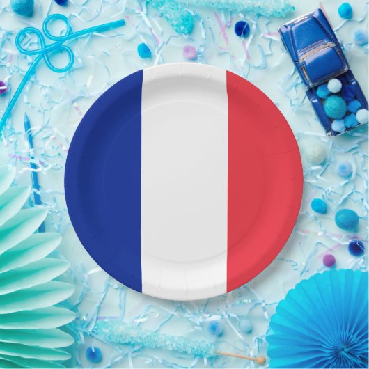 Französische Flagge (Frankreich) Pappteller (Party)
