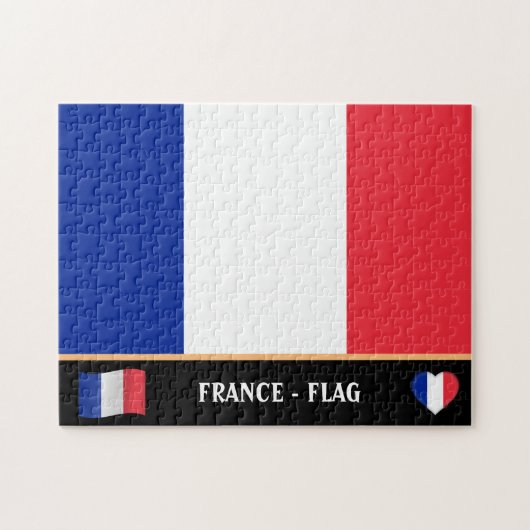 Französische Flagge / Frankreich Puzzle (Horizontal)