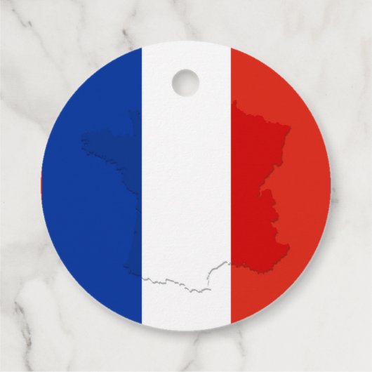 Französische Flagge Geschenkanhänger (Rückseite)