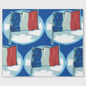 Französische Flagge Geschenkpapier (Flach)