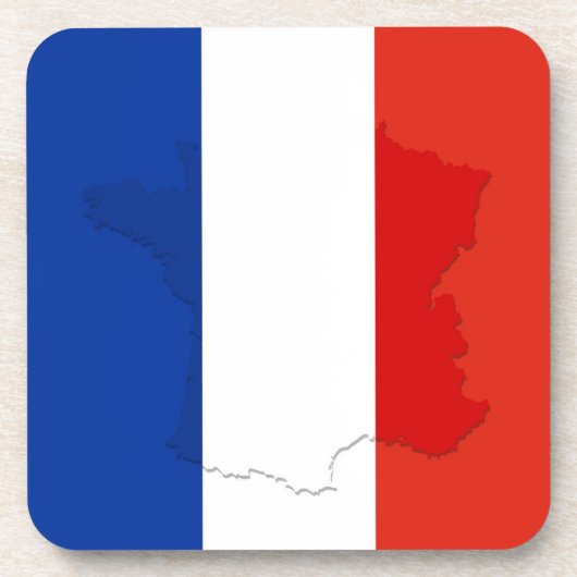 Französische Flagge Getränkeuntersetzer (Vorderseite)