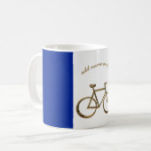 Französische Flagge Golden Bike Radfahrer Kaffeetasse (Vorderseite Links)