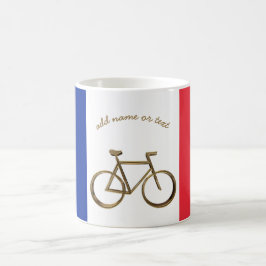 Französische Flagge Golden Bike Radfahrer Kaffeetasse