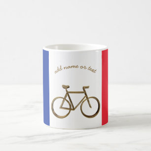 Französische Flagge Golden Bike Radfahrer Kaffeetasse