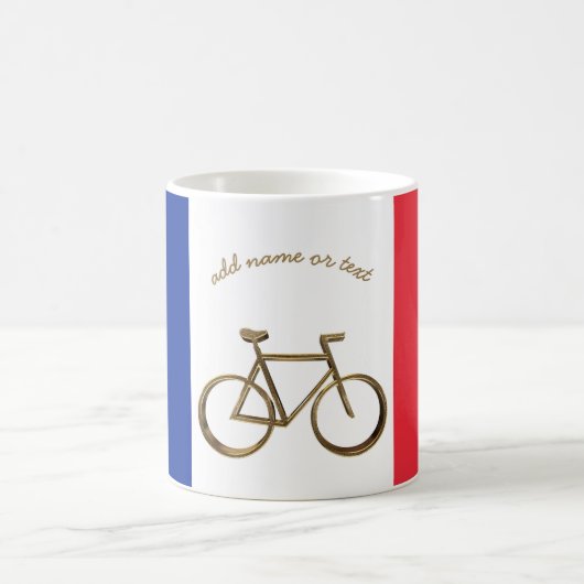 Französische Flagge Golden Bike Radfahrer Kaffeetasse (Mittel)