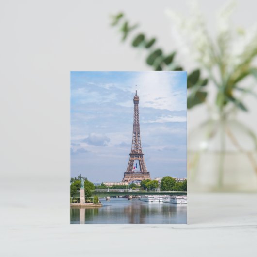 Französische Flagge im Eiffelturm Postkarte (Stehend Vorderseite)