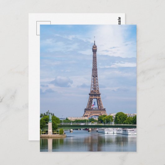 Französische Flagge im Eiffelturm Postkarte (Vorne/Hinten)