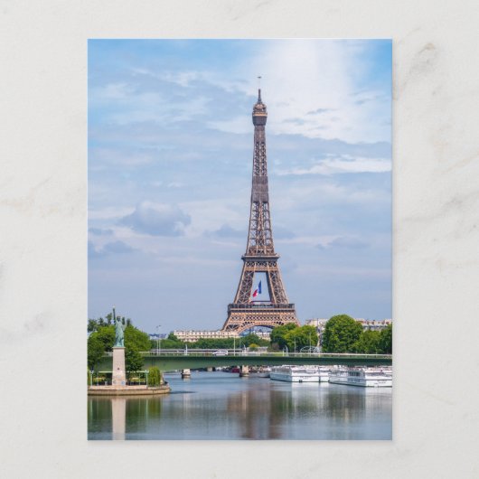 Französische Flagge im Eiffelturm Postkarte (Vorderseite)