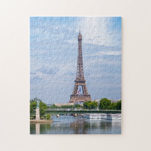 Französische Flagge im Eiffelturm Puzzle (Vertikal)