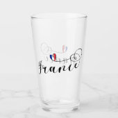 Französische Flagge im Herzen Frankreichs Glas (Vorderseite)